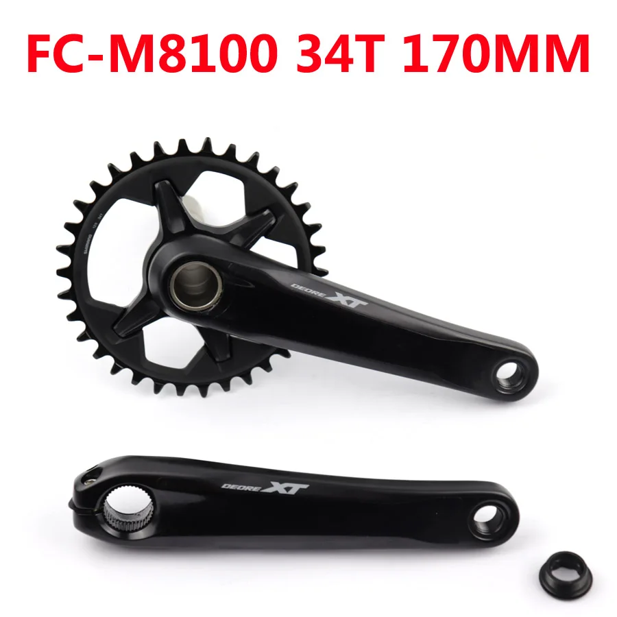 SHIMANO DEORE XT FC M8100 FC-8100 1x12, 12 Скоростей, шатун для горного велосипеда 30T 32T 34T 170 175 мм, полый, TECH II, велосипедная рукоятка - Цвет: 34T 170MM NO BB