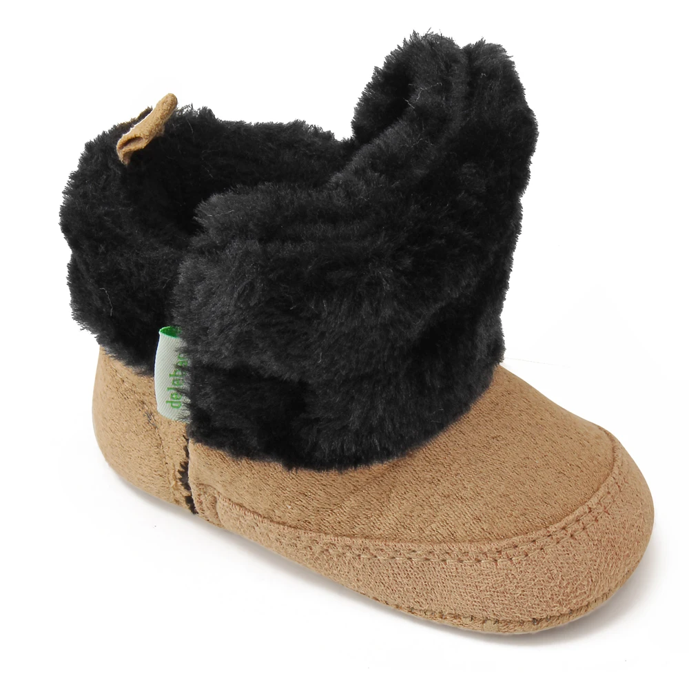 0-24 месяца) зимние детские ботинки пушистая теплая детская обувь Ручная работа высокого качества мягкая хлопковая подошва на шнуровке Обувь для малышей