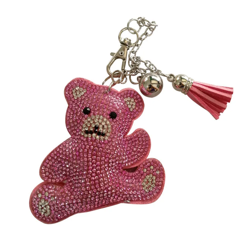 Cross Border поставка товаров творческие подарки замша с инкрустацией стразами плюшевый медведь женский брелок для ключей подвеска