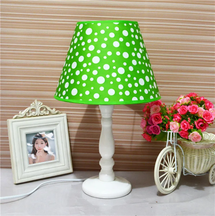 

Modern Minimalist Wood Jade Polka Dot Fabric Lamp CHILDREN'S Room Bedroom Decoration Cartoon LED Energy Saving taideng