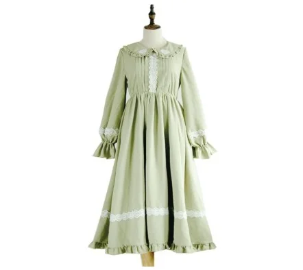 dress-headwear Дворцовое милое платье принцессы в стиле Лолиты; винтажное кружевное платье с бантом и воротником в стиле Питера Пэна; платье с высокой талией в викторианском стиле; kawaii; готическая одежда в стиле Лолиты для девочек - Цвет: dress-headwear