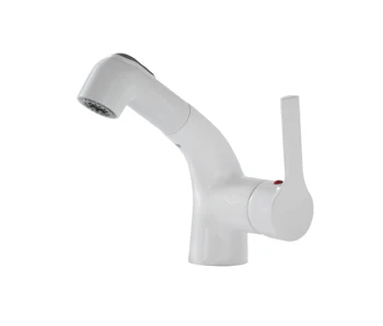 

NEW Bathroom Basin Faucet Single Handle Single Hole Mixer Tap Deck Mounted Hot And Cold Tap Sink Brass Faucet White