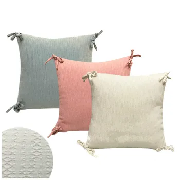 

Pillow Cover Cushion Covers Bow Jacquard Solid Color Pillowcloth Decoration for Home Car Bed Sofa Living Room