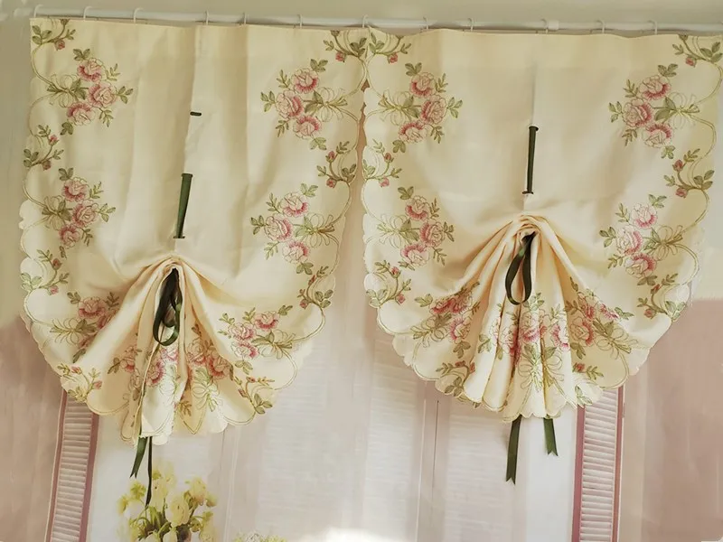 Высококачественные шторы с вышивкой красивые римские шторы. Золотая веревка вышитый воздушный шар занавеска. Готовой шторы