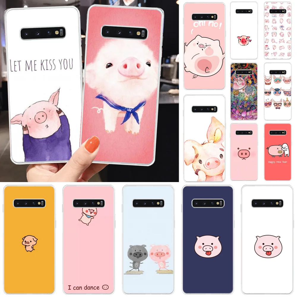 BaweiTE Cute Pig Customer High Quality Phone Case for Samsung S10 Plus S9 S8 S8plus S7 S6 Mobile Cases | Мобильные телефоны и