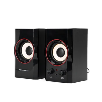 

Portable Mini Wooden Subwoofer Computer Speaker with 3.5mm Audio Plug and USB 2.0 Interface for DVD TV Desktop Computer Laptop