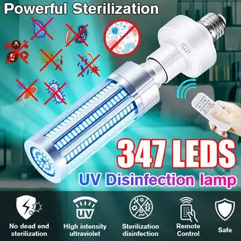 

60W UV Remote Control Timing Germicidal Lamp E27 Ultraviolet UVC Light Corn Bulb Disinfection Lamp Sterilization LED Lights