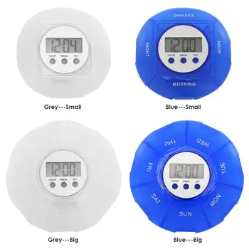 

Portable Mini Timing Reminder Pill Case Electronic 4/7 Grids Pill Splitter Medicine Storage Box Health Care Accessorie