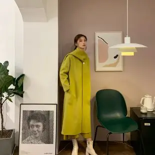 Collinear Coline2019 Autumn And Winter New Style Double-Sided Cashmere Coat WOMEN'S Dress Sense of Design Tassels Edge Woolen Ja
