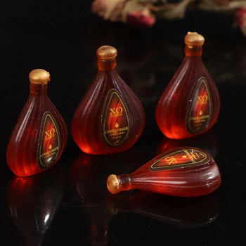 

4 X Dollhouse Miniature Accessories Mini Wine Bottle Set Simulation Drinks Model for Doll House Decoration
