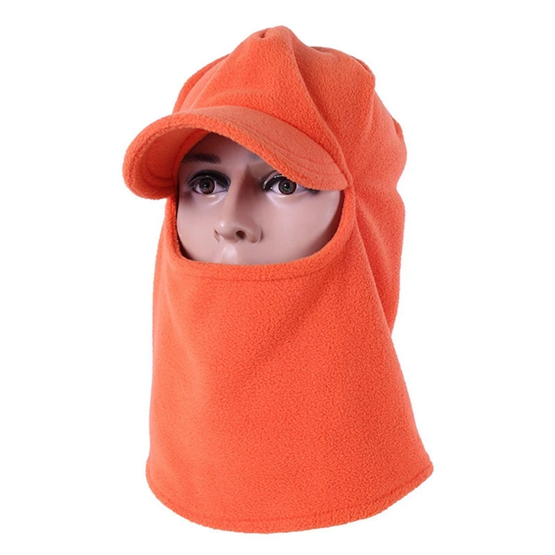 New Outdoor Autumn Winter Thicken Solid Color Beanie Keep Warm Mountaineering Ski Unisex Windproof Masked Cap - Цвет: Красный