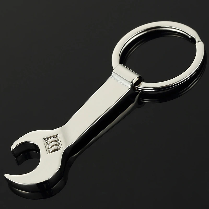 2020 HOT NEW Hot Sale Wrench Key Shape Silver Key Ring Chain Keychain Keyfob Bottle Can Opener