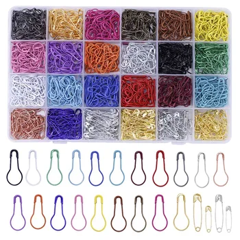 

1200 Pcs 22 Colors Metal Safetypins,Bulb Gourd Pins Pear Shaped Pins For Knitting Stitch Markers, Sewing Clothing Diy Craft Maki