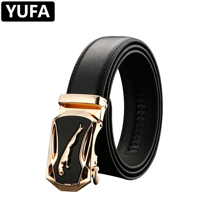 

YUFA Leather Belt Men Smooth Buckle Boys Gray Black Silver Gold Cow Genuine Leather High Quality Luxury Designer Alloy Belts
