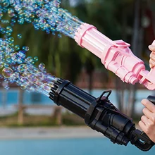 

Upgraded Version 18-hole Children's Automatic Gatling Bubble Gun Toy Summer Bubble Machine Children's Two-in-one Electric