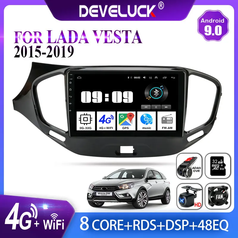 

For LADA Vesta Cross Sport 2015-2019 2 din Android Car Radio GPS Navigation carplay Multimedia Video Player with Frame NO 2din
