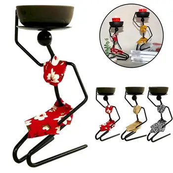 

Candle Holder Vintage African Women Candlestick Candle Rack Sauce Dish Holder