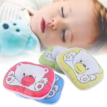 

Newborn Infant Baby Bear Pattern Pillow Sleeping Support Prevent Flat Head Cushion Plush Animal Shape Cute Soft Pillow