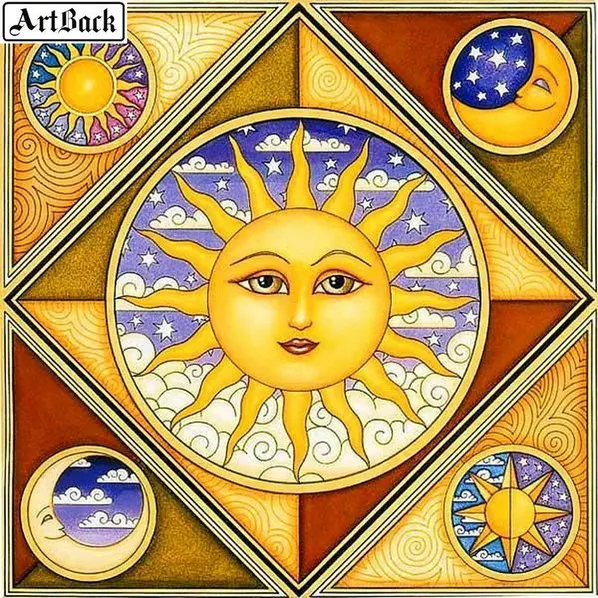 5d, diamond painting religious sun icon, color sticker, full square ...