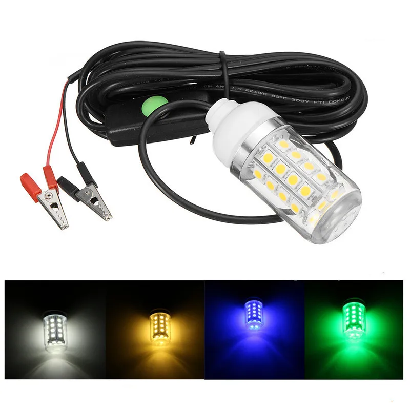 12V Underwater Submersible Night Fishing Light Shad Bait Lure Squid Boat Lamp LED Bulb W/ 5m IP67 Waterproof | Лампы и освещение