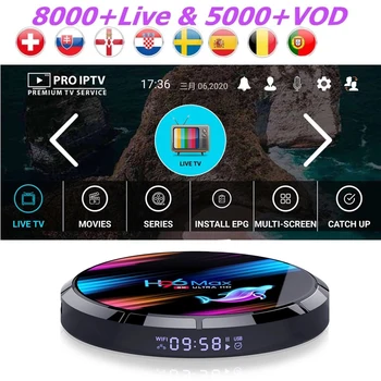 

IPTV Sweden Smart TV Box Android 9.0 4G 64G S905X3 H96 MAX X3 For Bulgaria Czech Serbia Sri Lanka Channels IPTV set Top Box