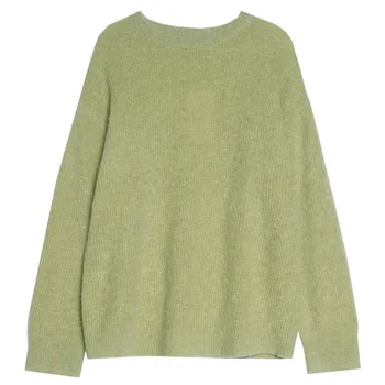 

New Women Leopard Leisure Ins Style Knitted Gray Long Cardigan Long Sleeve Sweater Overcoat Female