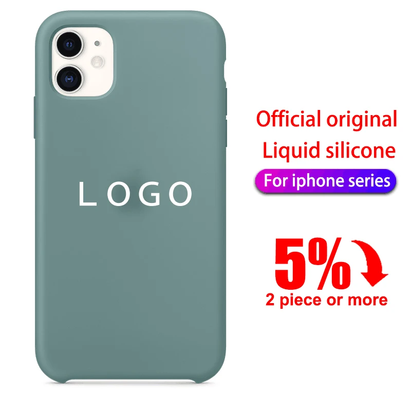 С логотипом официальный силиконовый чехол для телефона iphone 7 8 6S Plus 6 plus 11 Pro X XS MAX XR 5