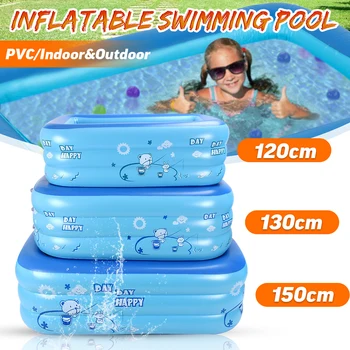 

110/120/140cm Children Bathing Tub Baby Home Use Paddling Pool Inflatable Square Swimming Pool Kids Inflatable Pool Freeshipping