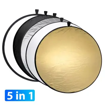 

80cm Portable Collapsible Round Camera Lighting equipment Photo Disc Reflector Diffuser Kit Carrying Case Photography 5 in 1