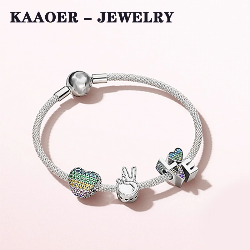 Ювелирные изделия XIAOYI,, 925 пробы, серебро, 1:1, новинка, Пандоры, молодёжный, милый, жесты, кролик, любовь, браслет, отправлен своей подруге