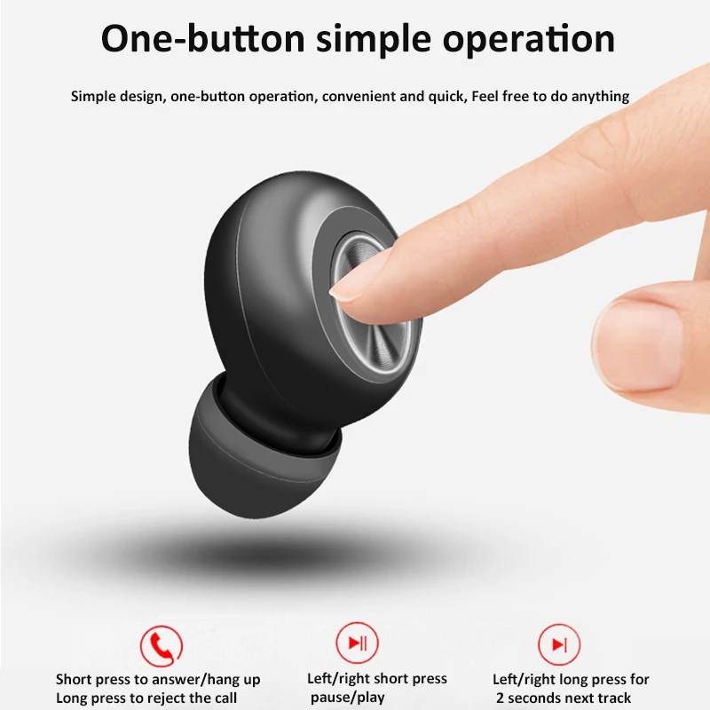 TWS Mini Bluetooth 5,0 наушники портативные TWS True беспроводные наушники-вкладыши 3D стерео звук с микрофоном громкой связи спортивные наушники