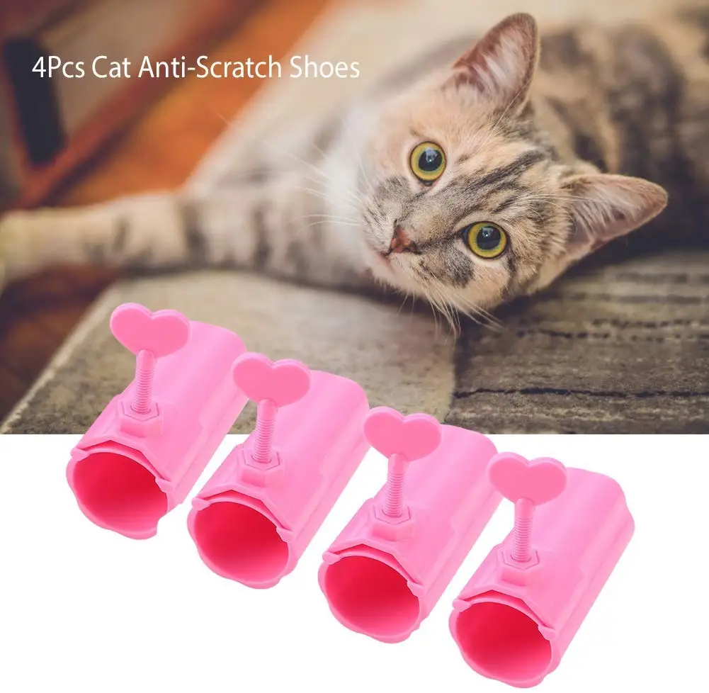 4 шт кошачьи ботинки против царапин, предотвращают царапины, регулируемая обувь, защита кошачьей лапы для собак, щенков, кошек, для домашнего купания