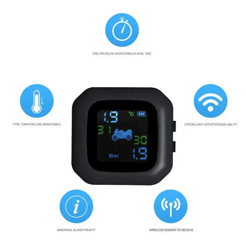 

Motorcycle Tire Pressure Monitoring System Super Waterproof Sun Protection Tyre Pressure Guage Tpms System M3 TPMS