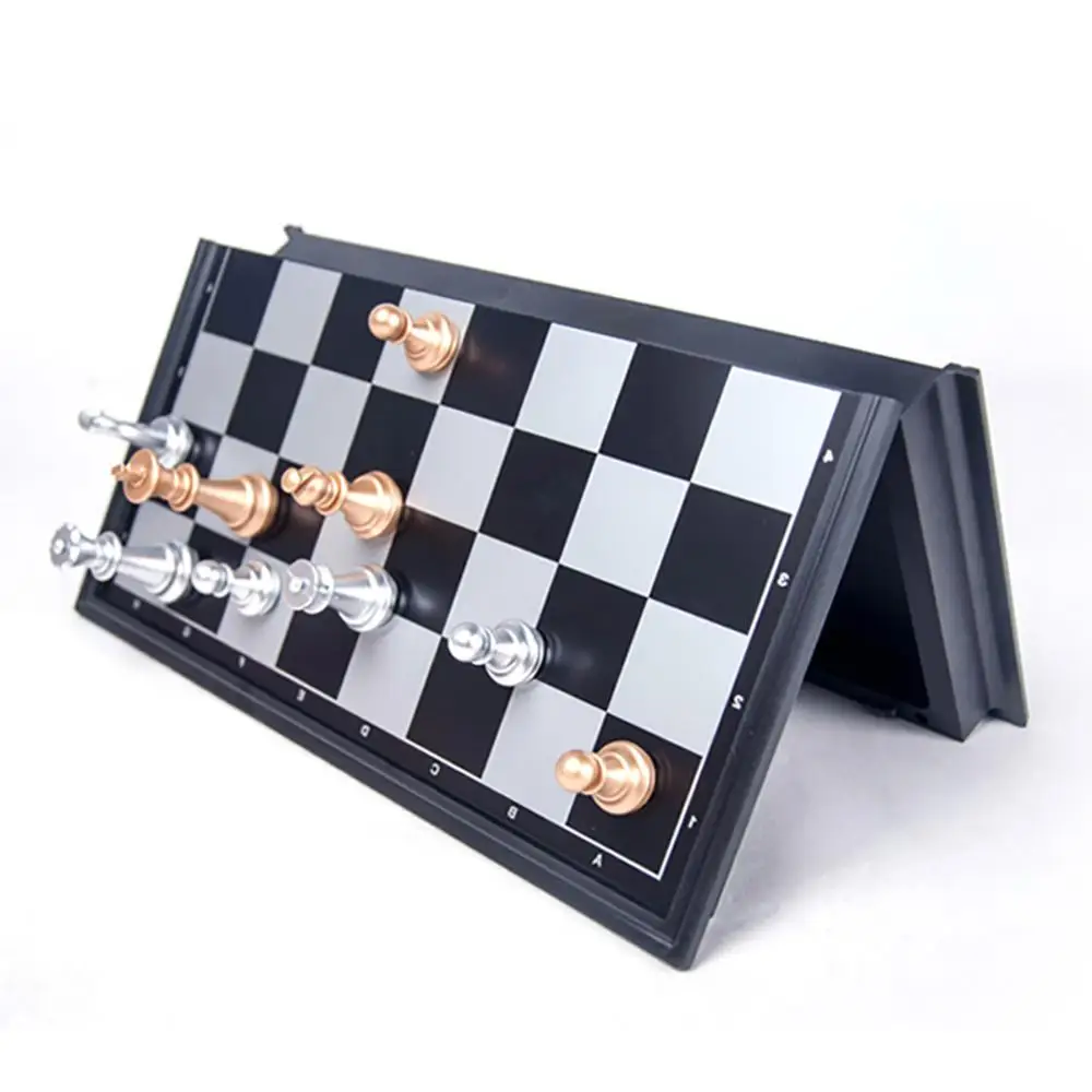 

Games Classic Gold and Silver Folding Magnetic Chess Tabletop Educational Leisure Toy Master Foldable Children Children Line Up