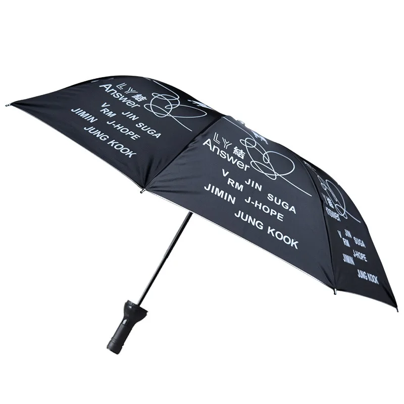 kpop umbrella Bangtan Boys Folding umbrella Sun umbrella hand drawing for Bangtan Boys Portable Travel UMBRELLAS