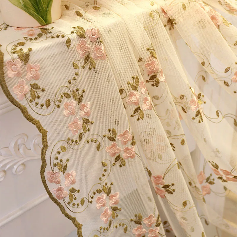 Pink Flower Tulle Розовый милый элегантный тюль, занавески для гостиной, принцесса, кружева, цветы, вышивка, отвесный тюль, свадебные занавески на окно, X-WP366#30 - Цвет: Pink Flower Tulle