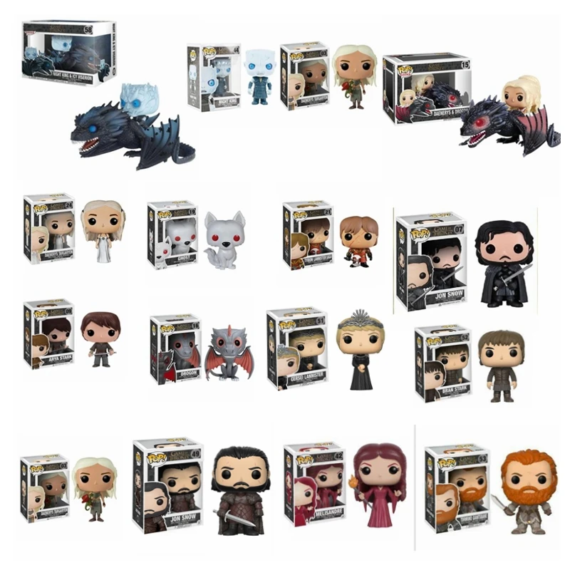 POP Game of Thrones Jon Snow Daenerys Targaryen Drogon Ghost Tyrion Lannister Vinyl Action Figures Toys for Children | Игрушки и хобби