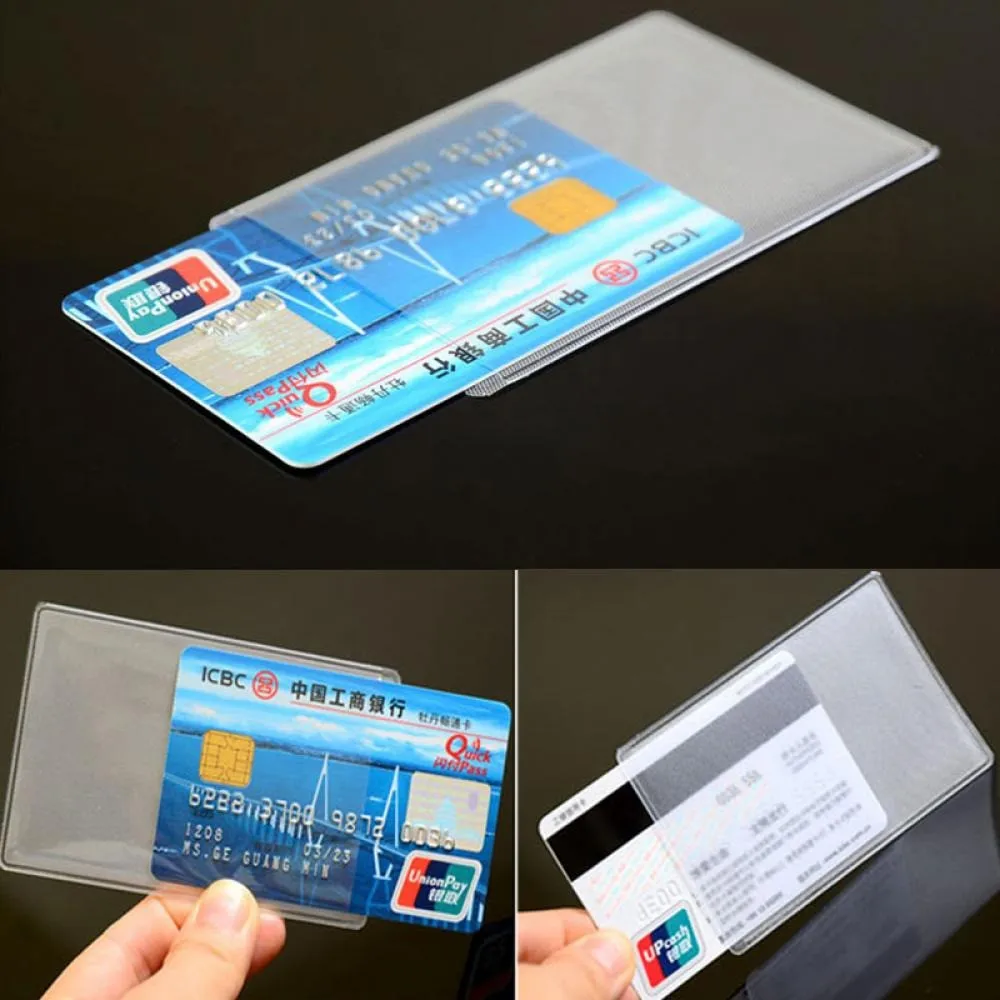 

10pcs/lot Women Men Credit Card Cover Bag PVC Transparent Clear Frosted Waterproof Business ID Cards Holders Protect Bags