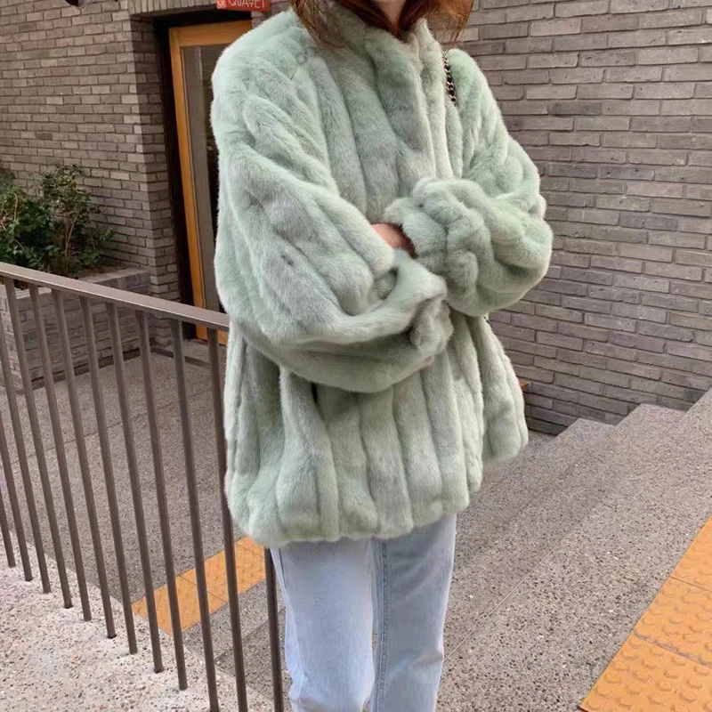 Корейские Ulzzang для девочек Harajuku пальто из искусственного меха женские зимние толстые теплые стеганые куртки Уличная мода куртки из искусственного меха кролика пальто