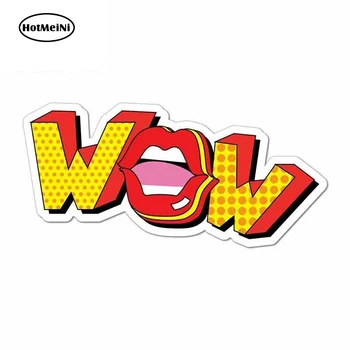 

HotMeiNi 13cm x 13cm For Wow Typography Pop Art Car Stickers Suitable For VAN RV Waterproof Occlusion Scratch Vinyl Material
