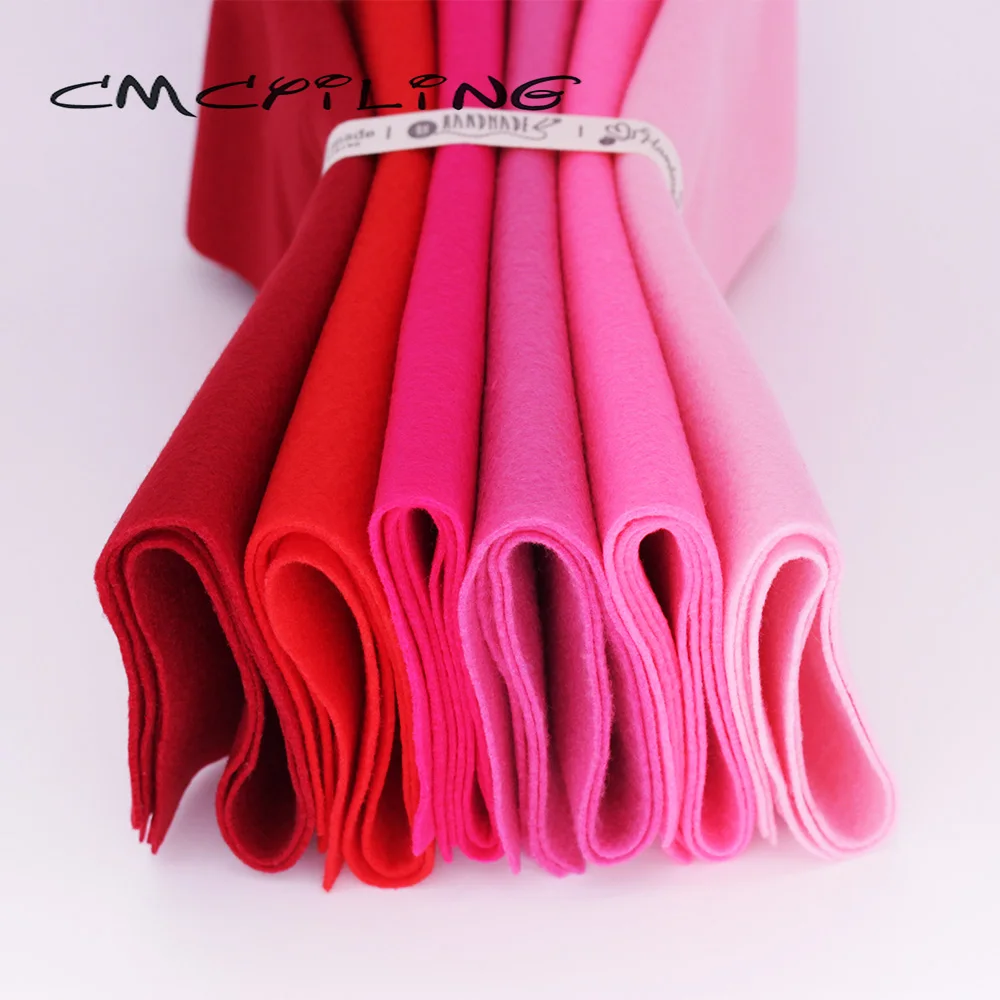 High Density Red Fabric Felt For Needlework DIY Sewing Dolls&Crafts Clothing Material Polyester Cloth Soft Non-Woven