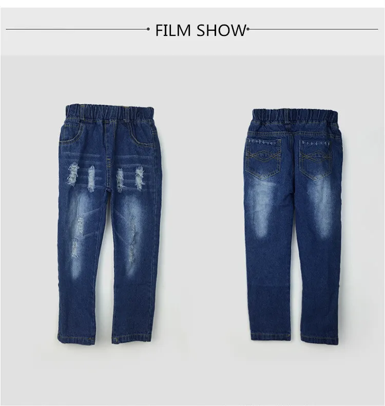 Baby Boy Girl Pants Children Ripped Hole Casual Jeans Pants New Spring Autumn Kids Broken Denim Trousers For Baby Boy Girl 3-12T