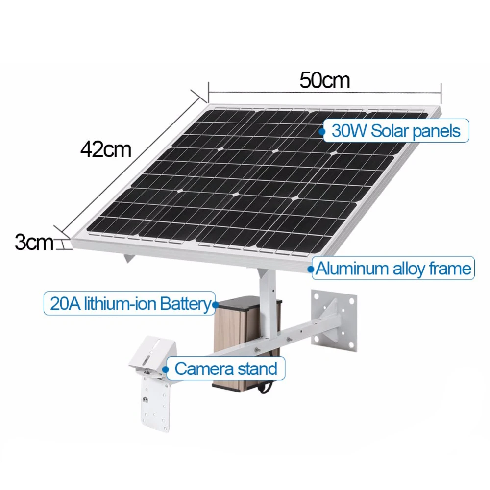 30 Вт 20A солнечная панель для sim-карты 3G 4G 5G ip-камера 1080P 2MP HD наружная PTZ камера 5X Водонепроницаемая беспроводная wifi камера безопасности