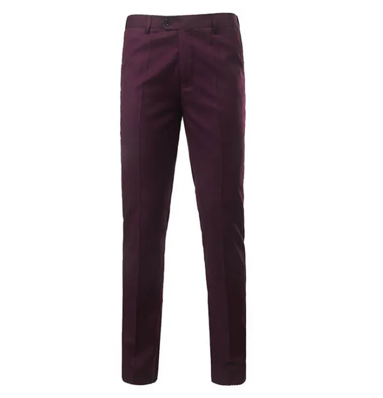 Suit Pants Fashion Elegant Men's Pants Solid Color Straight Long Trousers Men's Slim Fit Formal Trousers Smart Casual Pants