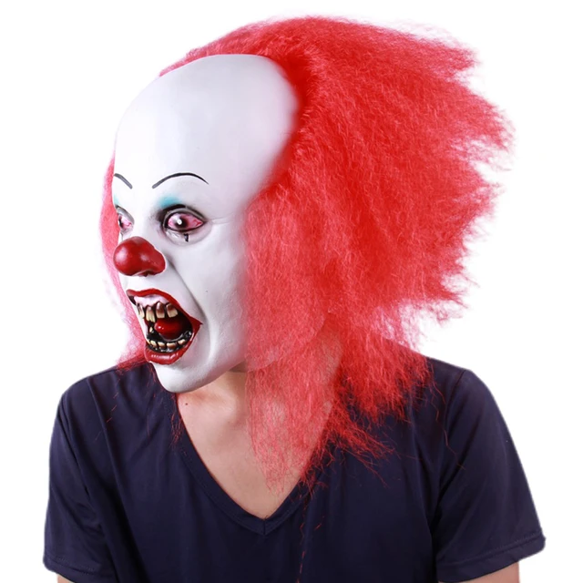 Cara Horrível, Assustadora, Assustadora E Feia De Palhaço Com Peruca  Vermelha Isolada No Fundo Branco. Máscara De Halloween Coulrophobia. -  Vetor De Ações Fotos, retratos, imágenes y fotografía de archivo libres de