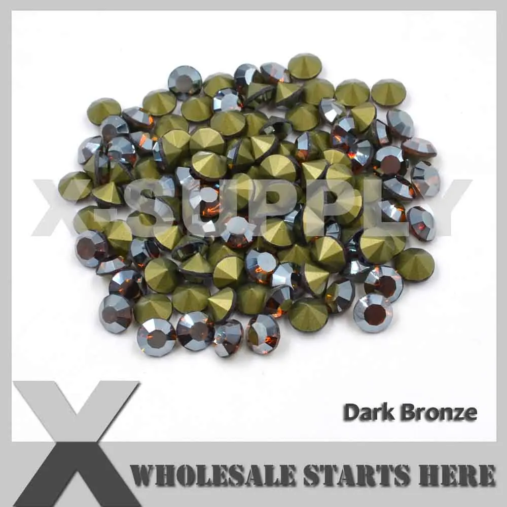 Dark Bronze Блестящие стразы с острым носком для SS28 SS38 SS45 - Цвет: Dark Bronze