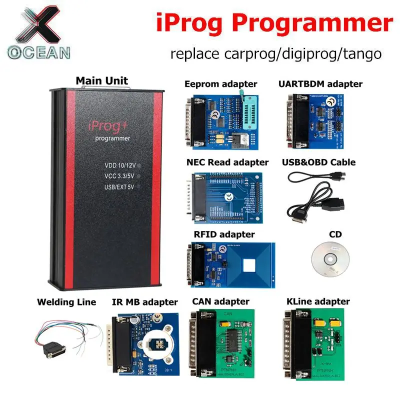 Выпуск iPROG+ V80 программист Замена Carprog/Digiprog/Tango коррекция пробега подушка безопасности Immo сброс iPROG Prog год tiil