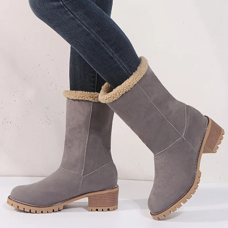 Bottes De Neige Femme Chaudes Antidérapantes - Doublure Fourrure, Imperméables - Pour Hiver, Marche, Activités Extérieures
