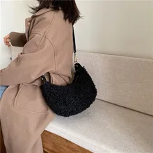 Модная плюшевая сумка на одно плечо