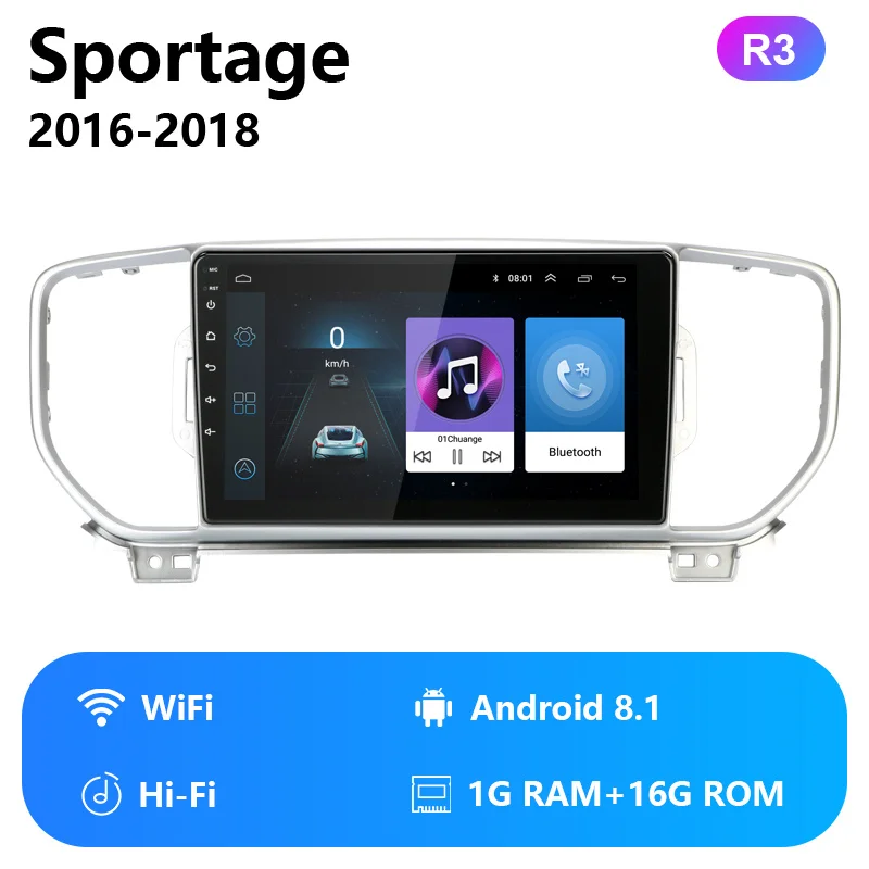 " 2 DIN Android Автомагнитола для KIA Sportage 4 QL KX5- RDS DSP Авто Аудио 2 ГБ+ 32 ГБ сенсорный экран gps навигатор+ рамка - Цвет: wifi version